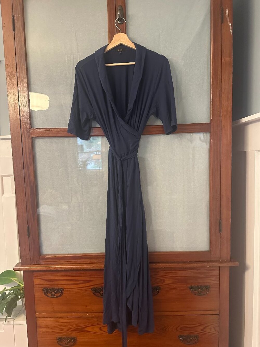 Navy Quince Knit Wrap Dress